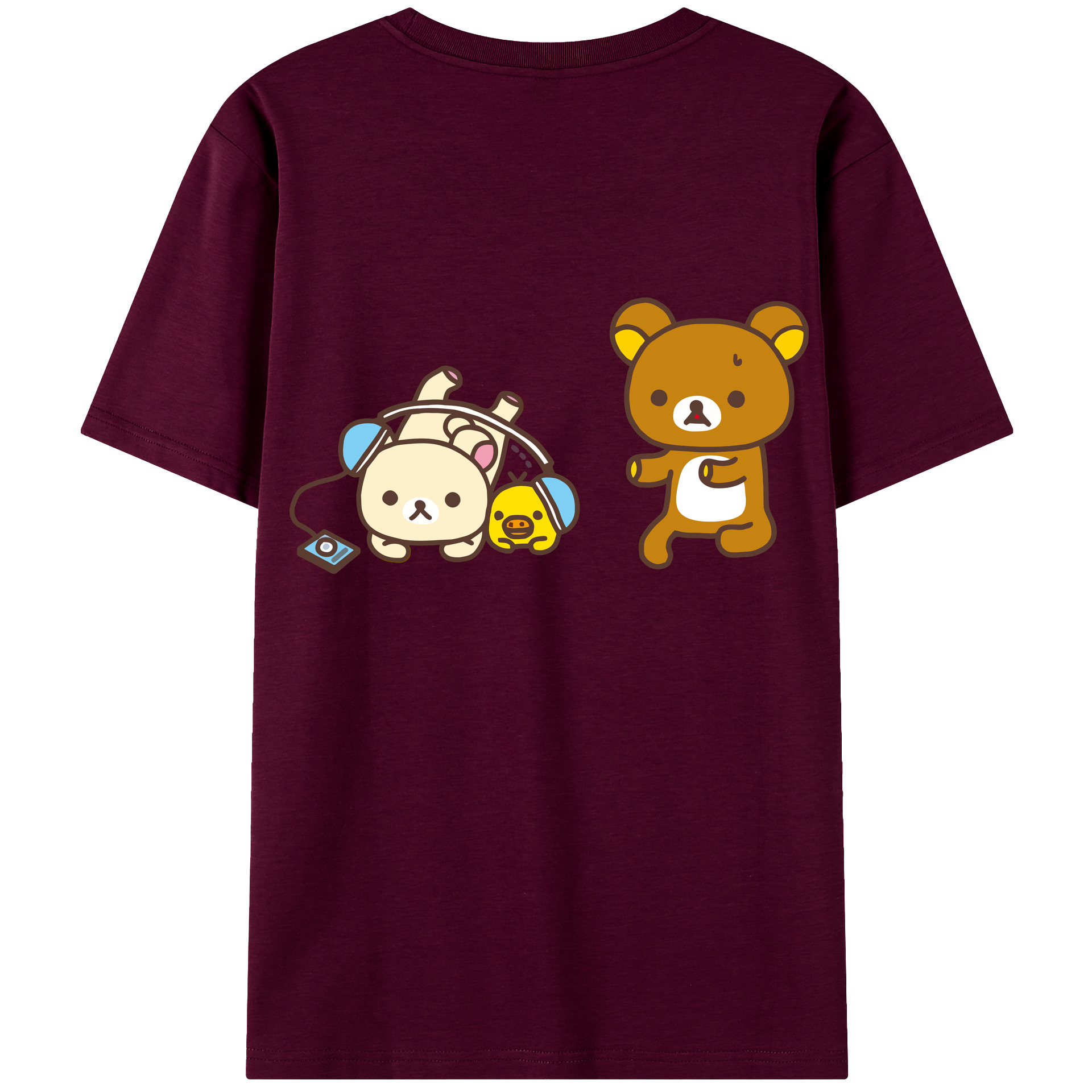 （画像用） リラックマ リラックマ キイロイトリ Rilakkuma Korilakkuma Kiiroitori レディース半袖Tシャツ(バックプリント)